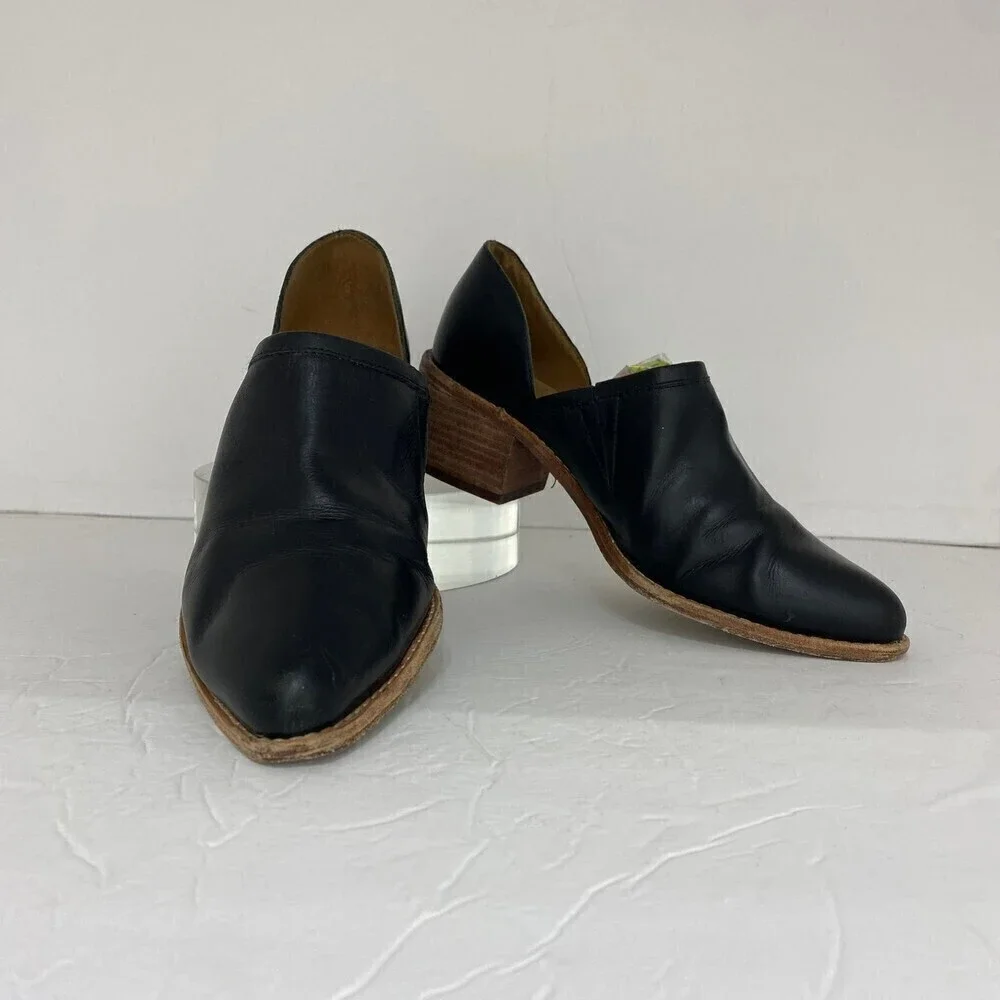 Madewell Women's The Brady Lowcut Ankle Booties Black Leather Size 7.5